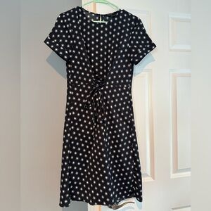 Blue Polka Dot Fit and Flare Dress